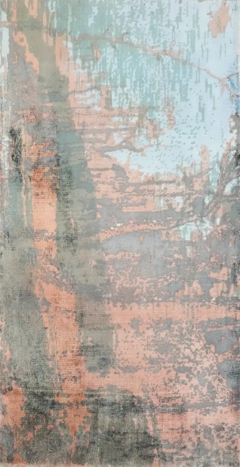 Rustic Charm Meets Modern Elegance in This Abstract Rug 2x4