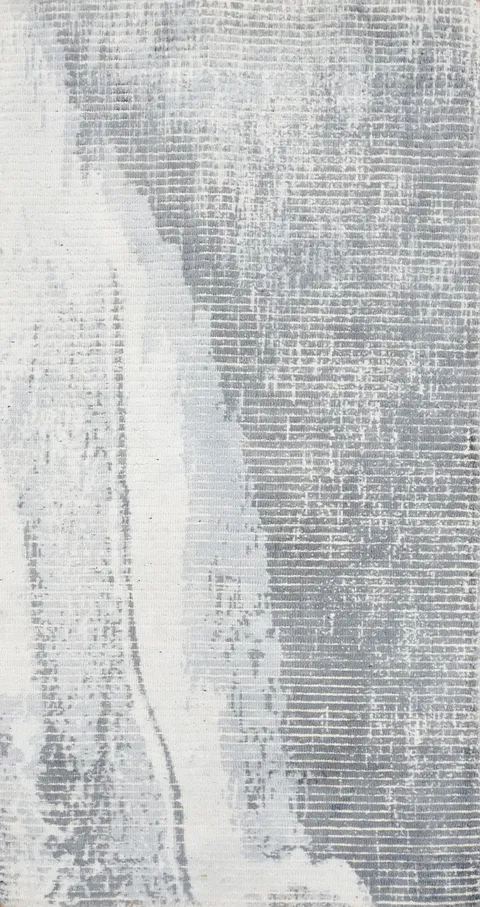Soft Gray and White Abstract Rug 2x4 with Modern Abstract Design