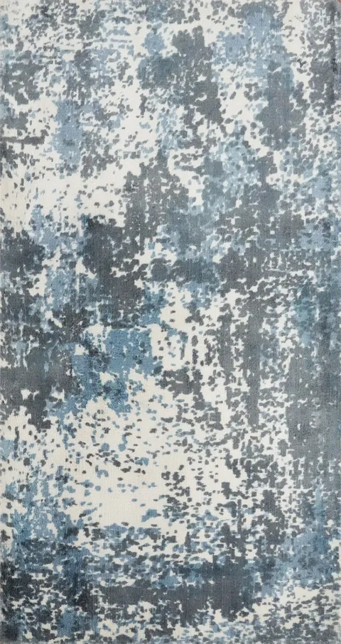 Modern Blue Abstract Rug 2x4 for a Contemporary Living Room