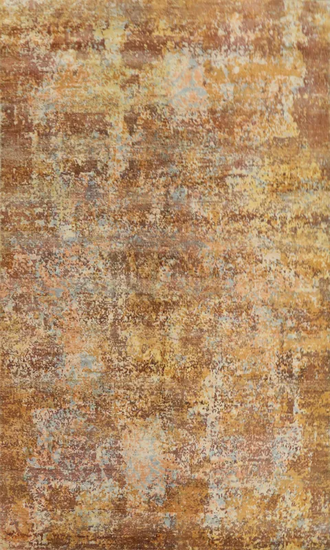 Modern Abstract Earth-Toned Area Rug 5x8 with Textured Design