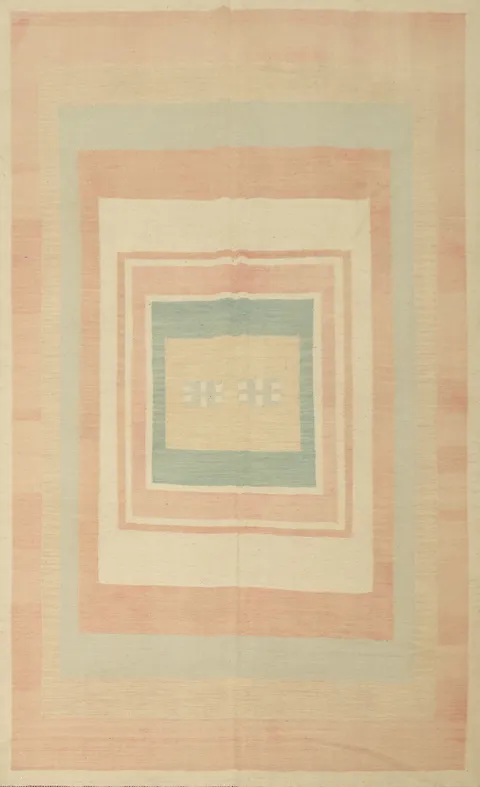 Elegant Pastel Wool Kilim Area Rug 6x9 Soft Tones for Modern Homes