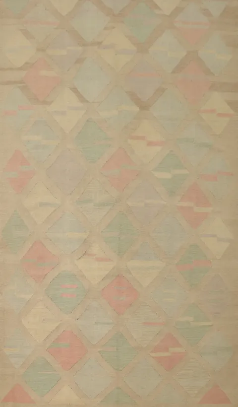 Pastel Elegance Kilim Rug 6x10 Transform Any Space with Subtle Chic