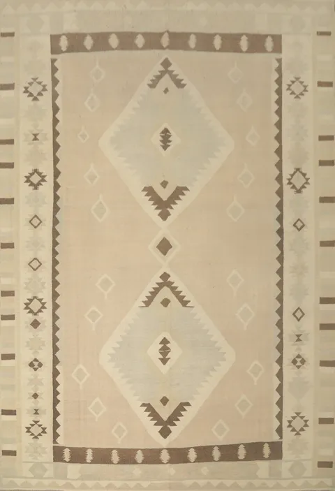 Earth Tone Wool Kilim Handwoven Area Rug 10x13