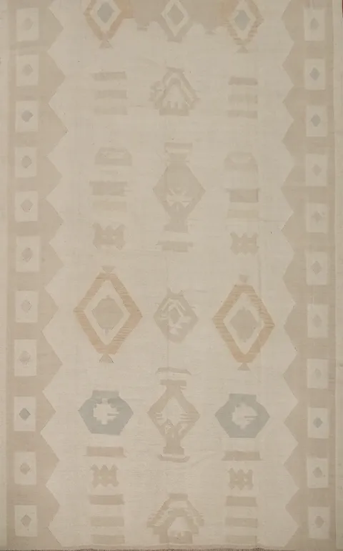 Geometric Kilim Flat Weave Area Rug 9x12
