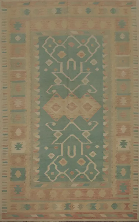 Tribal Wool Kilim Vegetable Dye Area Rug 6x10