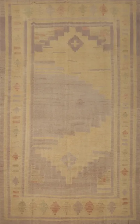Geometric Kilim Vegetable Dye Area Rug 6x9