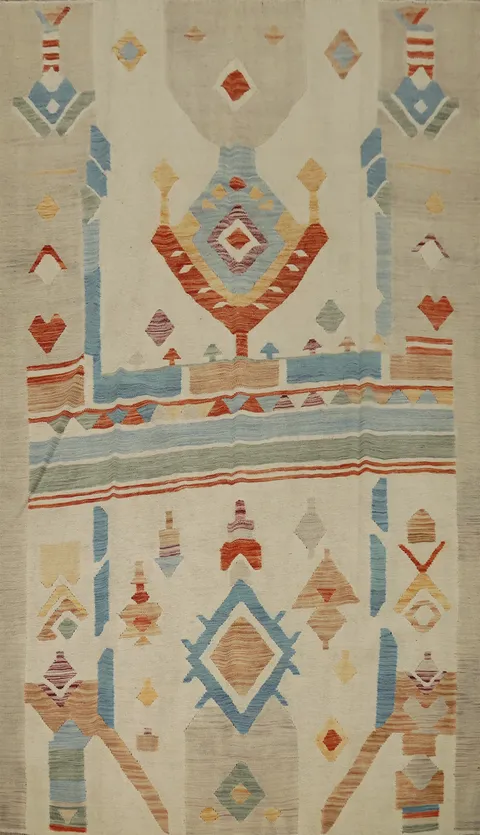Vegetable Dye Kilim Handwoven Area Rug 6x9