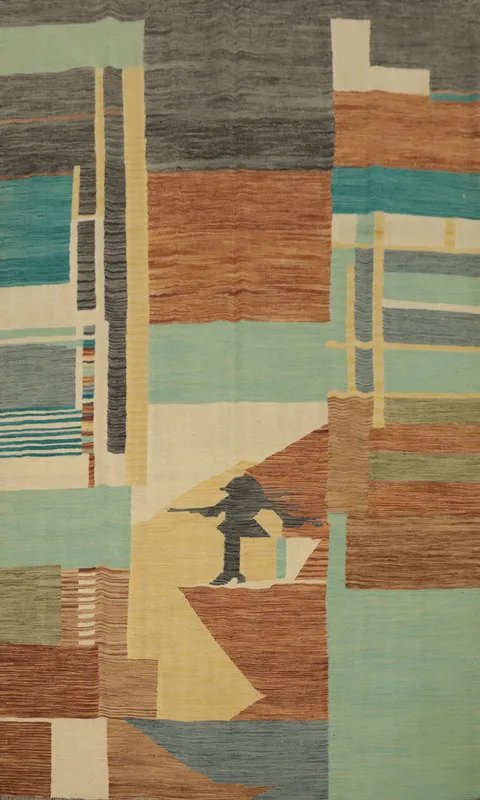 Vegetable Dye Kilim Flat Weave Area Rug 6x9