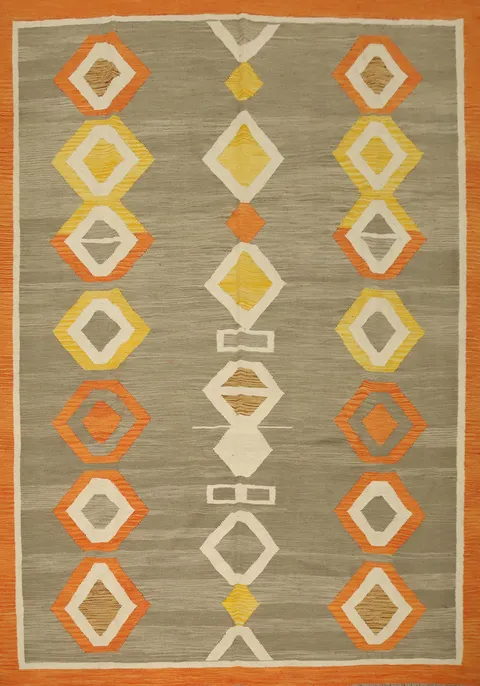 Geometric Kilim Flat Weave Area Rug 8x10
