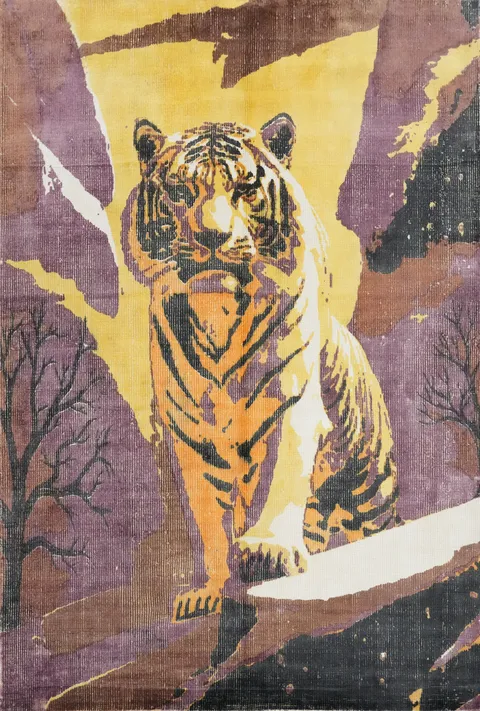 Majestic Tiger Wilderness Rug 6x8 for Bold Interior Statements