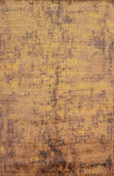 Rustic Charm Distressed Look Gold and Brown Area Rug 6x8