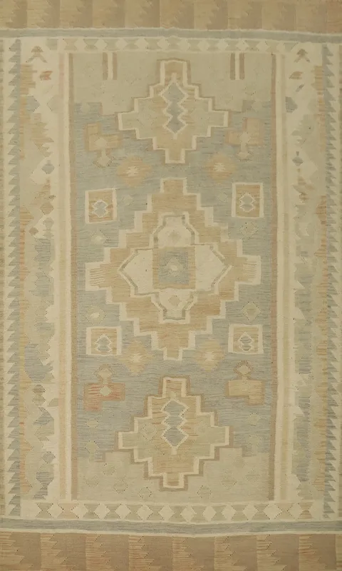 Rustic Elegance Handcrafted Geometric Kilim Area Rug 6x9