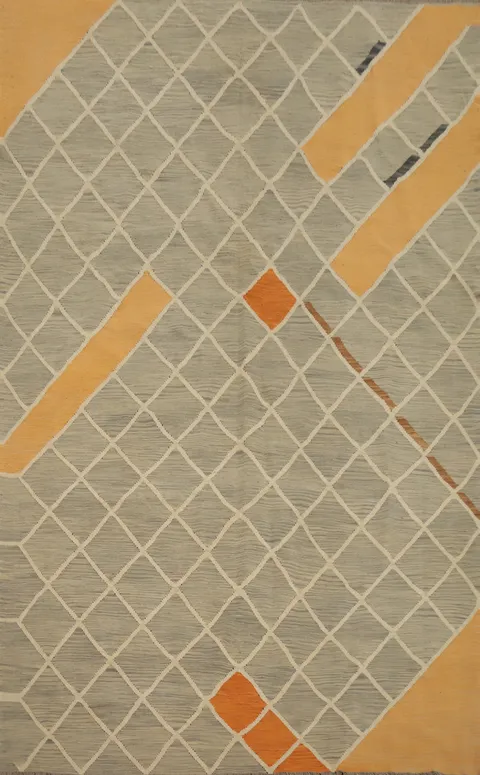 Geometric Kilim Handwoven Area Rug 7x10
