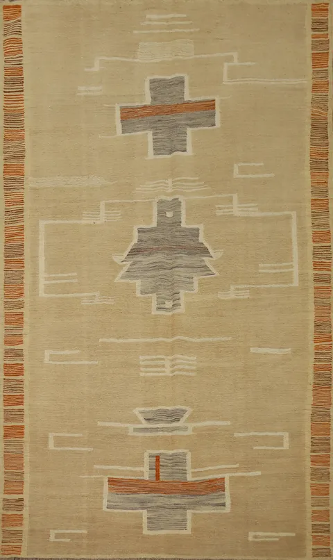 Vegetable Dye Kilim Handwoven Area Rug 6x9