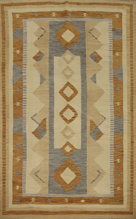 Geometric Kilim Vegetable Dye Area Rug 6x9