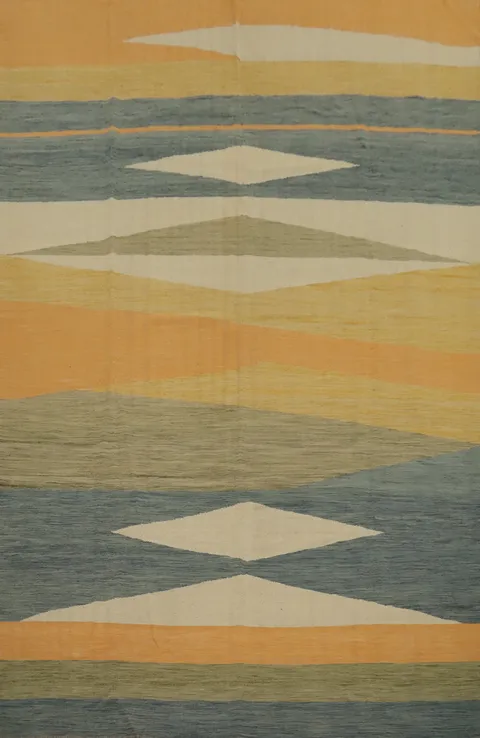 Geometric Kilim Vegetable Dye Area Rug 10x13
