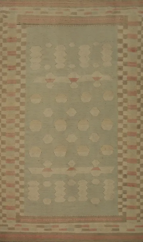 Geometric Wool Kilim Vegetable Dye Rug 4x6