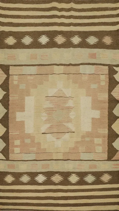 Vegetable Dye Wool Kilim Handwoven Rug 3x5