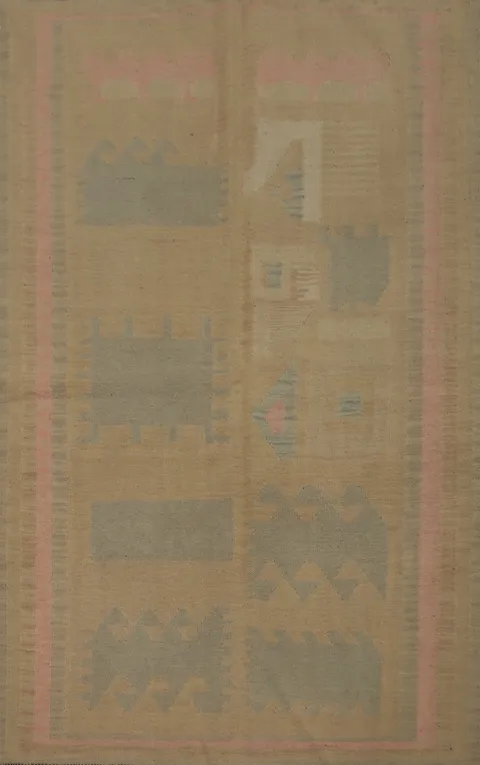 Artisan Wool Kilim Vegetable Dye Rug 4x6