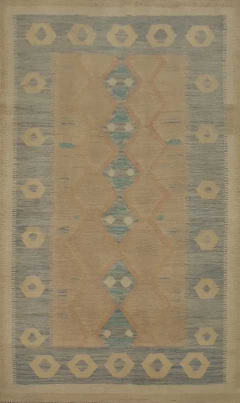 Vegetable Dye Kilim Handwoven Rug 4x6
