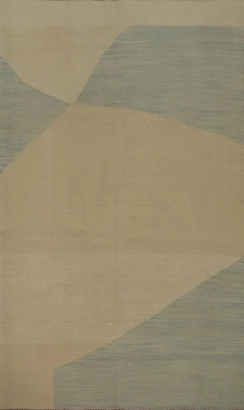 Modern Wool Vegetable Dye Kilim Handwoven Rug 4x6