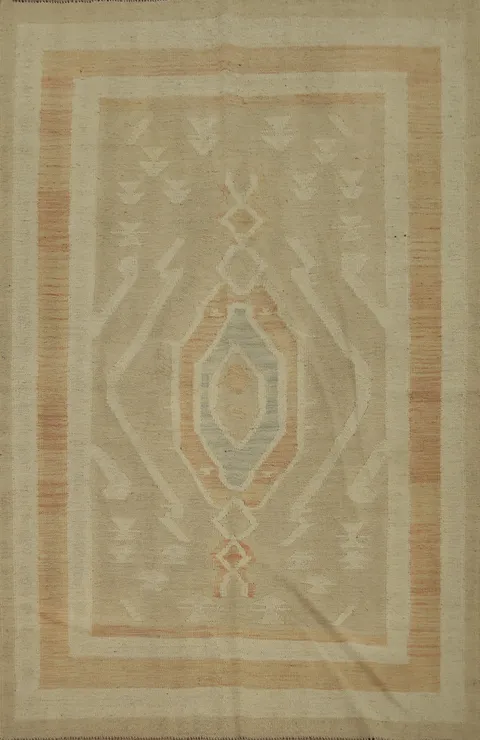 Geometric Kilim Vegetable Dye Rug 4x6
