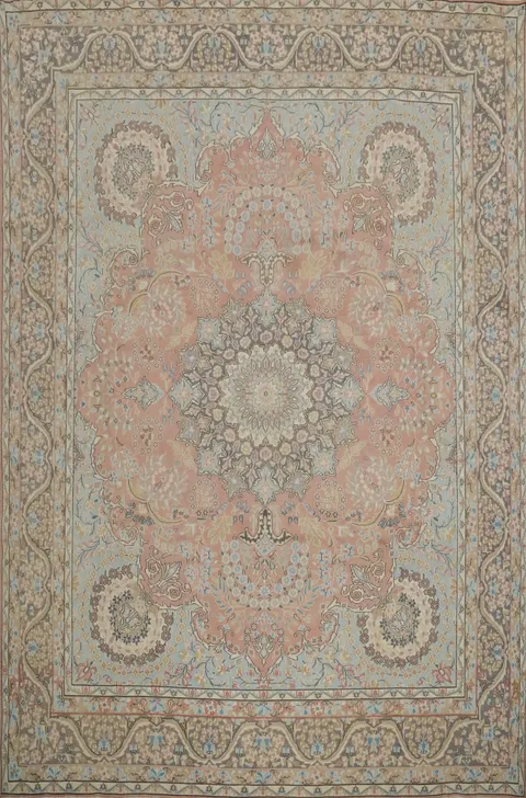 Pink Vegetable Dye Kerman Persian Large Rug 10x13