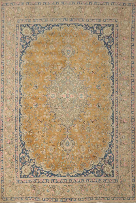 Vintage Floral Tabriz Persian Area Rug 10x13