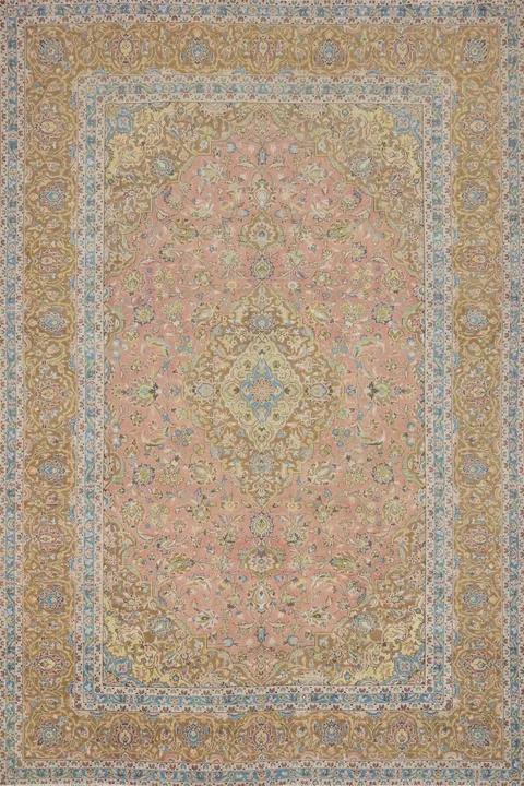 Traditional Pink Kerman Persian Area Rug 10x13