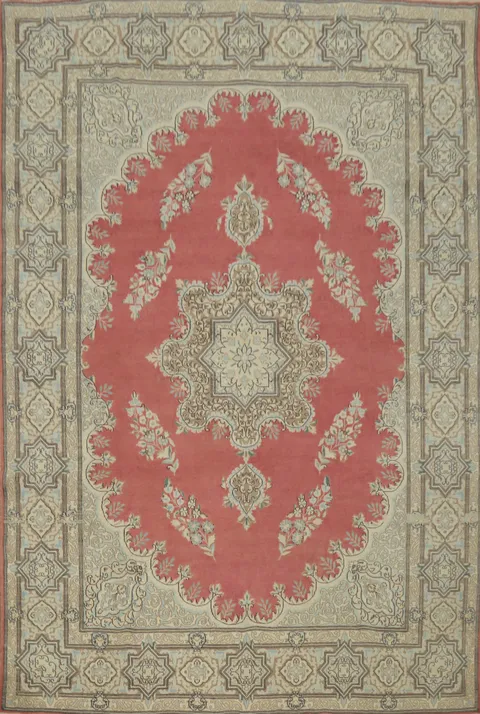 Vintage Wool Kerman Persian Area Rug 9x12