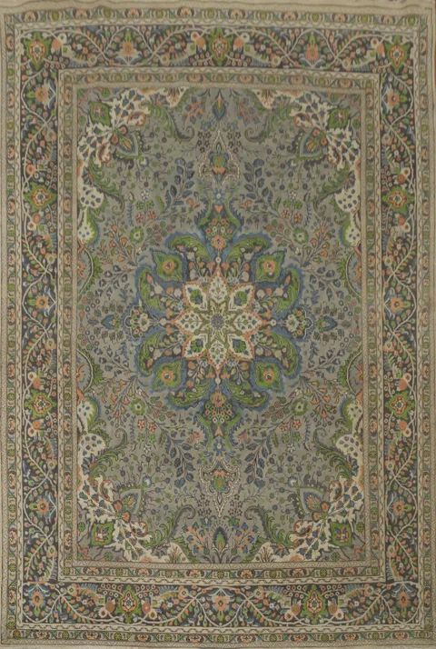 Traditional Gray Tabriz Persian Area Rug 10x13