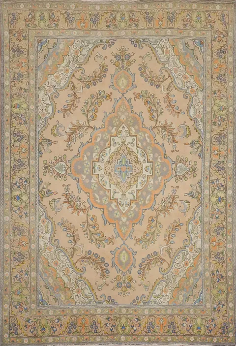 Traditional Floral Tabriz Persian Area Rug 10x13