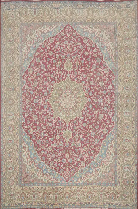 Vegetable Dye Pink Kerman Persian Area Rug 8x11