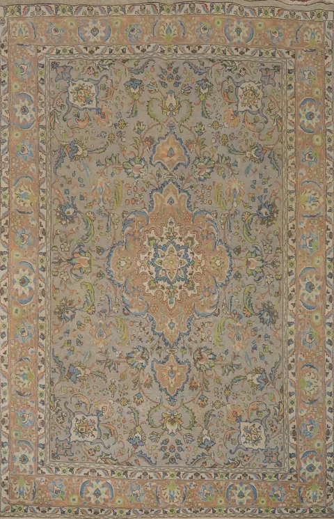 Vintage Floral Tabriz Persian Area Rug 8x11