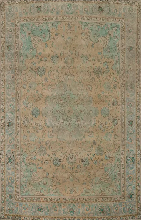 Vintage Wool Tabriz Large Persian Area Rug 10x13