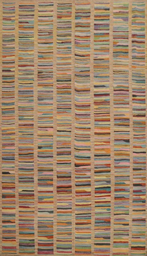 Vegetable Dye Wool Kilim Handwoven Area Rug 5x8