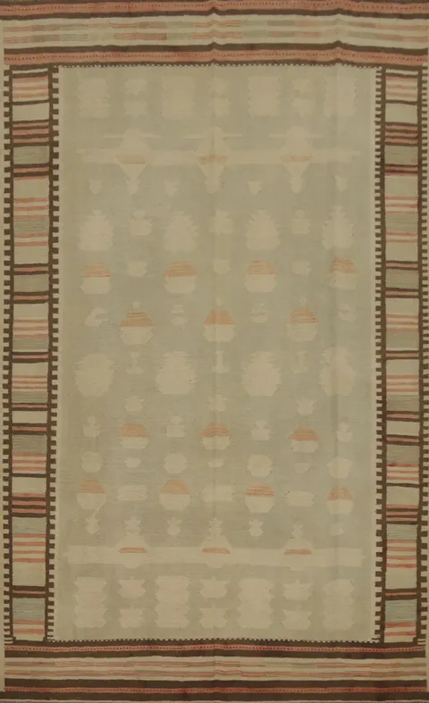 Geometric Kilim Vegetable Dye Area Rug 7x10