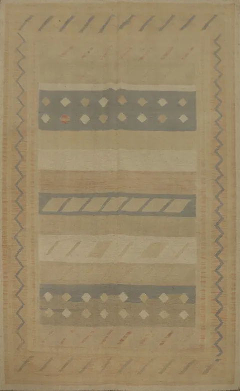 Geometric Kilim Handwoven Area Rug 5x8