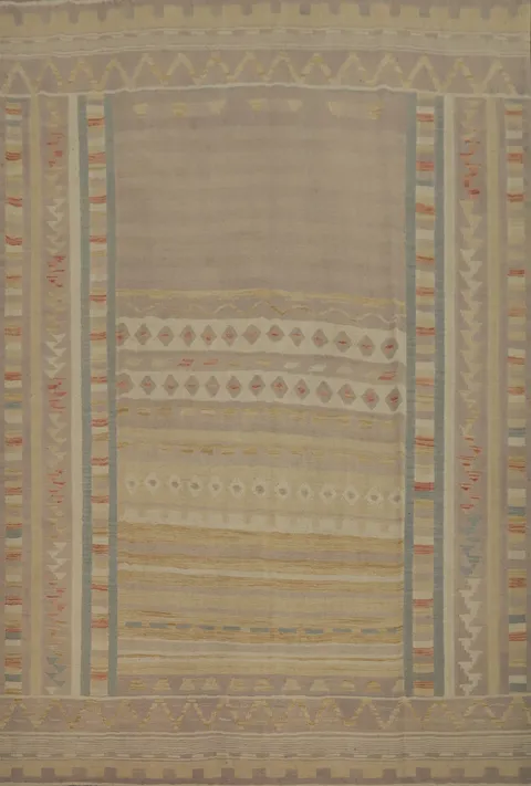 Geometric Vegetable Dye Kilim Flat Weave Area Rug 8x10