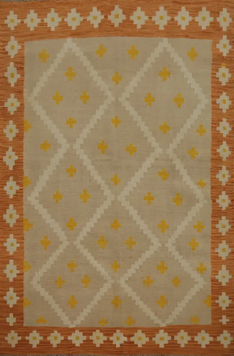Geometric Kilim Flat Weave Rug 5x7