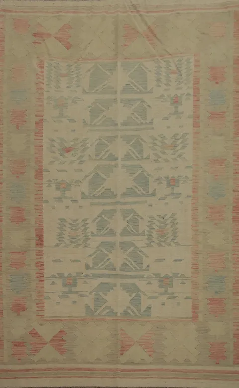 Vegetable Dye Kilim Flat Weave Area Rug 6x9
