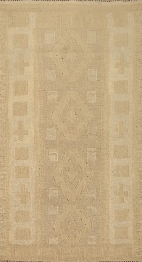 Geometric Kilim Vegetable Dye Rug 2x4