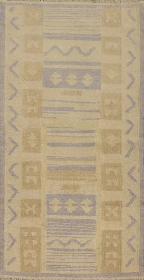 Elegant Pastel Toned Kilim Rug 2x4 with Delights Decor