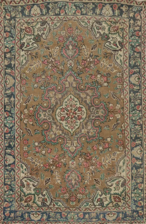 Traditional Floral Tabriz Persian Rug 5x6