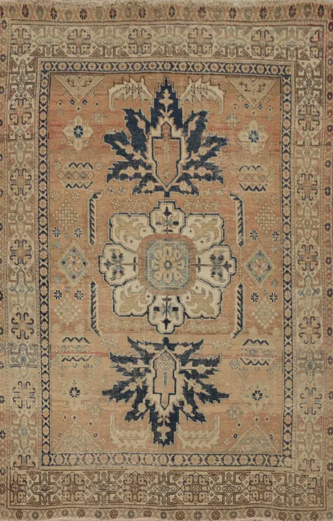 Antique Vegetable Dye Heriz Persian Rug 4x6