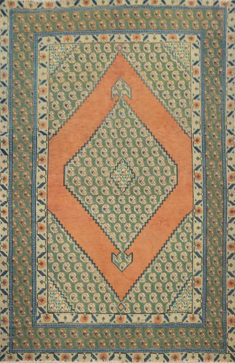 Geometric Wool Tabriz Persian Rug 4x6