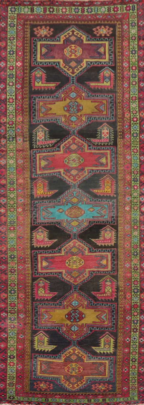 Geometric Ardebil Persian Runner Rug 3x11
