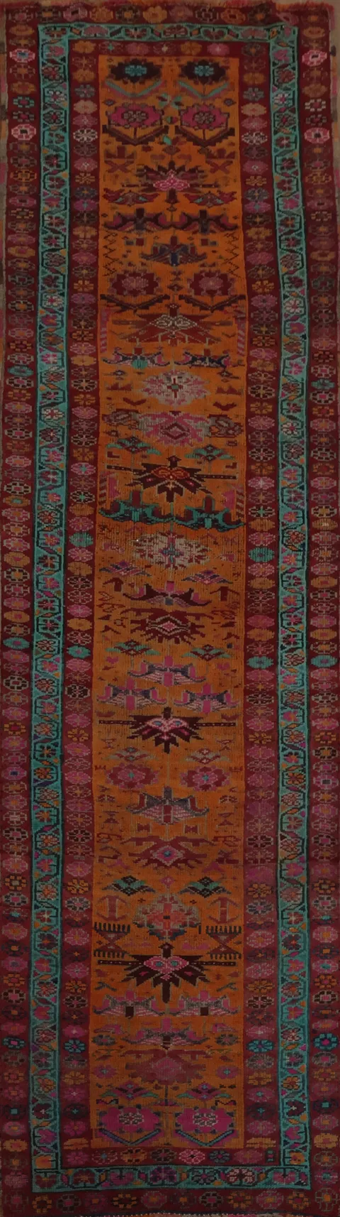 Handmade Wool Shiraz Persian Runner Rug 3x11