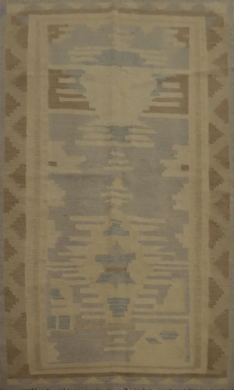 Vegetable Dye Wool Kilim Handwoven Rug 4x6