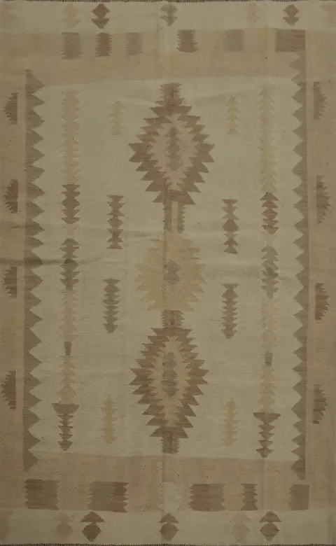 Vegetable Dye Wool Kilim Handwoven Rug 5x7